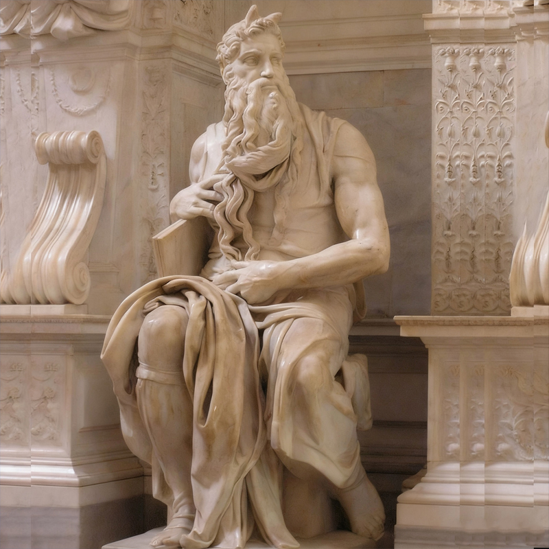 Sculptură umană clasică din marmură Statuie așezată