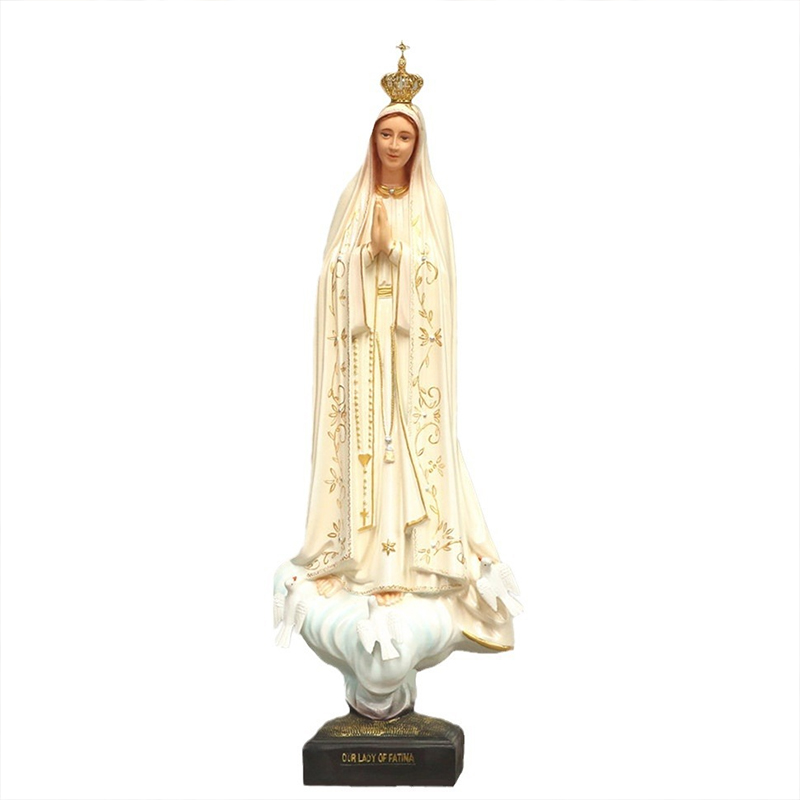 Sculptură umană din fibră de sticlă în stilul Maicii Domnului din Fatima