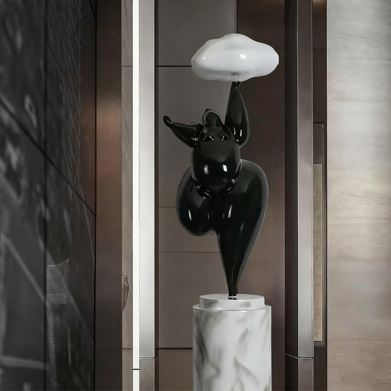 Sculptură decorativă din fibră de sticlă în stil care ridică norii