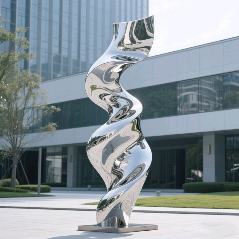 Rising Dance Mirror Sculptură din oțel inoxidabil