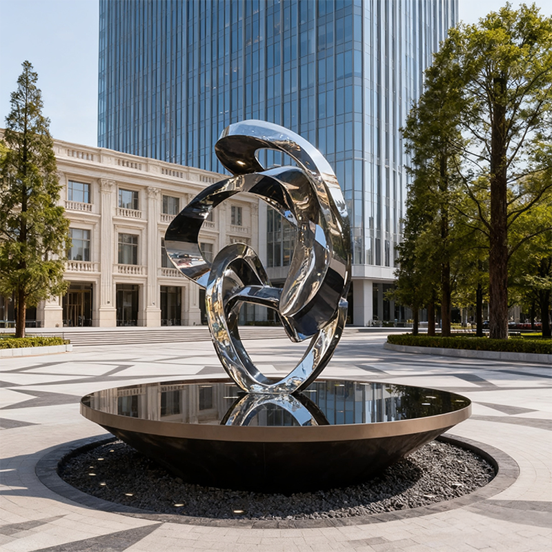 Sculptură de reper abstractă împletită