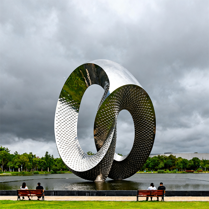 Mobius Loop Dual-Ring Sculptură împletită
