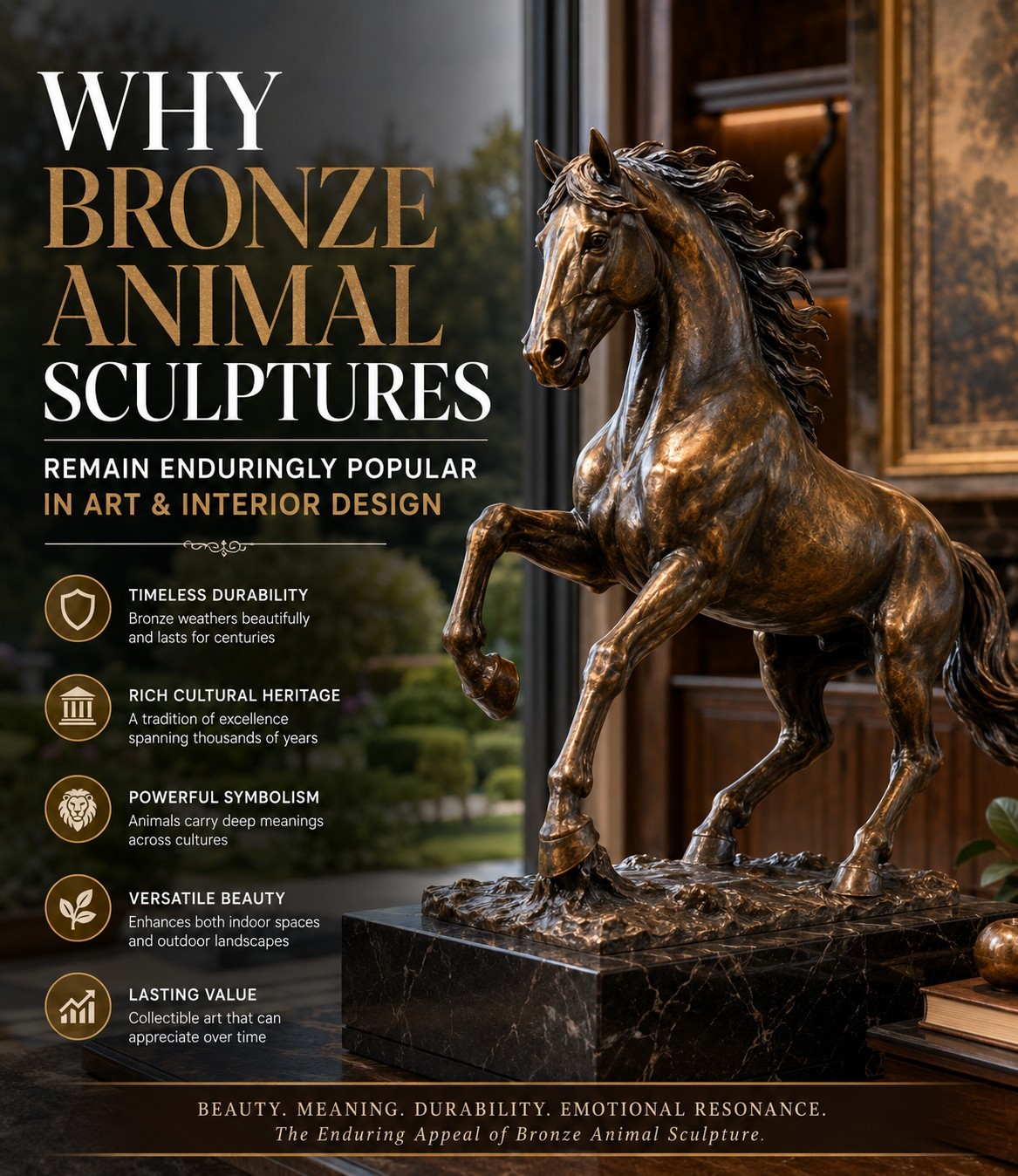 Ce face ca sculpturile de animale din bronz să fie o alegere atât de durabilă pentru artă și decorațiuni interioare?