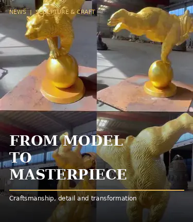 Cum este făcută o sculptură de urs de circ din bronz pentru o cameră de ceai din New York?